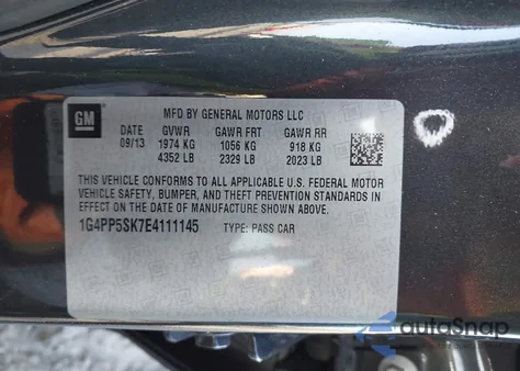 2014 Buick Verano from USA, damaged, VIN 1G4PP5SK7E4111145